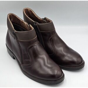 DORKING Original Women's 8.5 Brown Leather Chelsea Ankle Boots Side Zippers